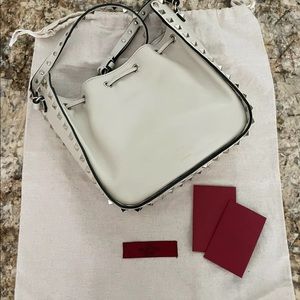 Valentino Rock Stud Leather Shoulder Bag Includes Dustbag